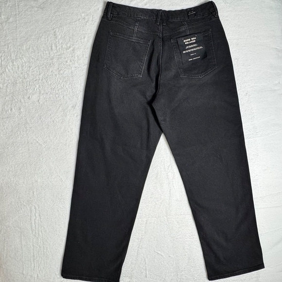 NWT Good American "Good 90s" Mid Rise Relaxed Fit Black Wash Jeans Size 14 L32" - Picture 5 of 14